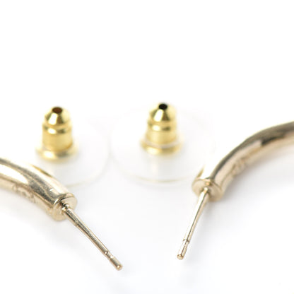 Chanel Crystal Pearl CC Turnlock Climber Hoop Earrings Gold Red Pearly White 3 of 4