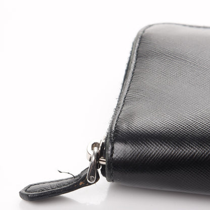 Prada Saffiano Zip Around Wallet Nero Black 12 of 12