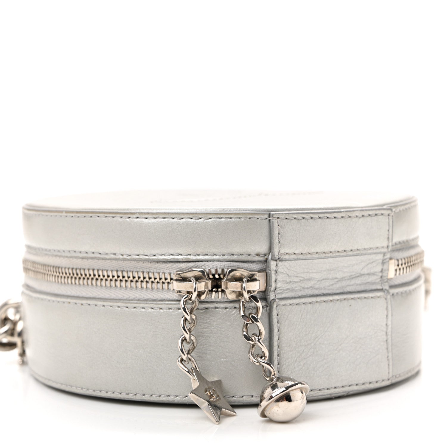 Chanel Metallic Glazed Calfskin Round As Earth Evening Bag Silver 9 of 10