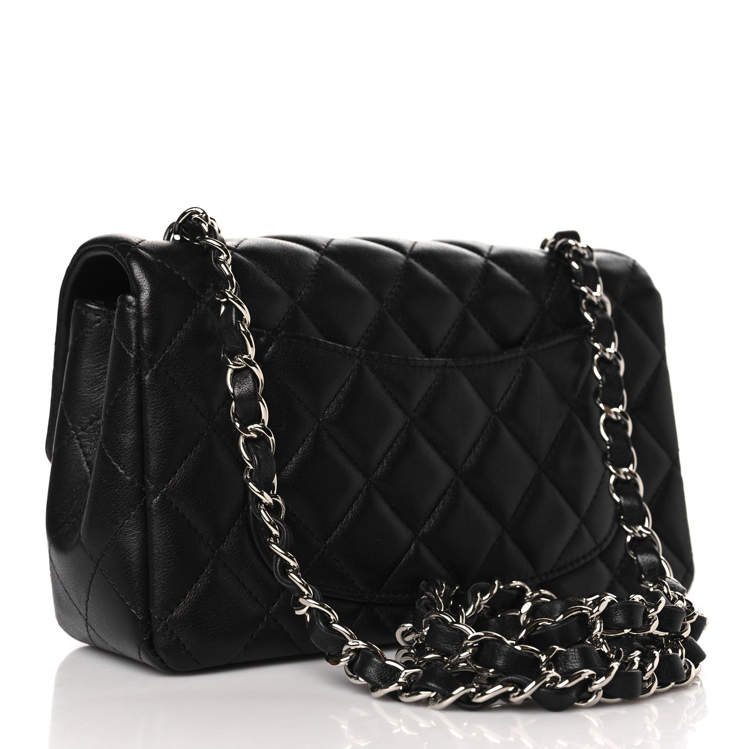 Chanel Lambskin Quilted Mini Rectangular Flap Black 3 of 10