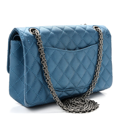 Chanel Metallic Sheepskin Quilted 2.55 Reissue 225 Flap  Blue 2 of 11