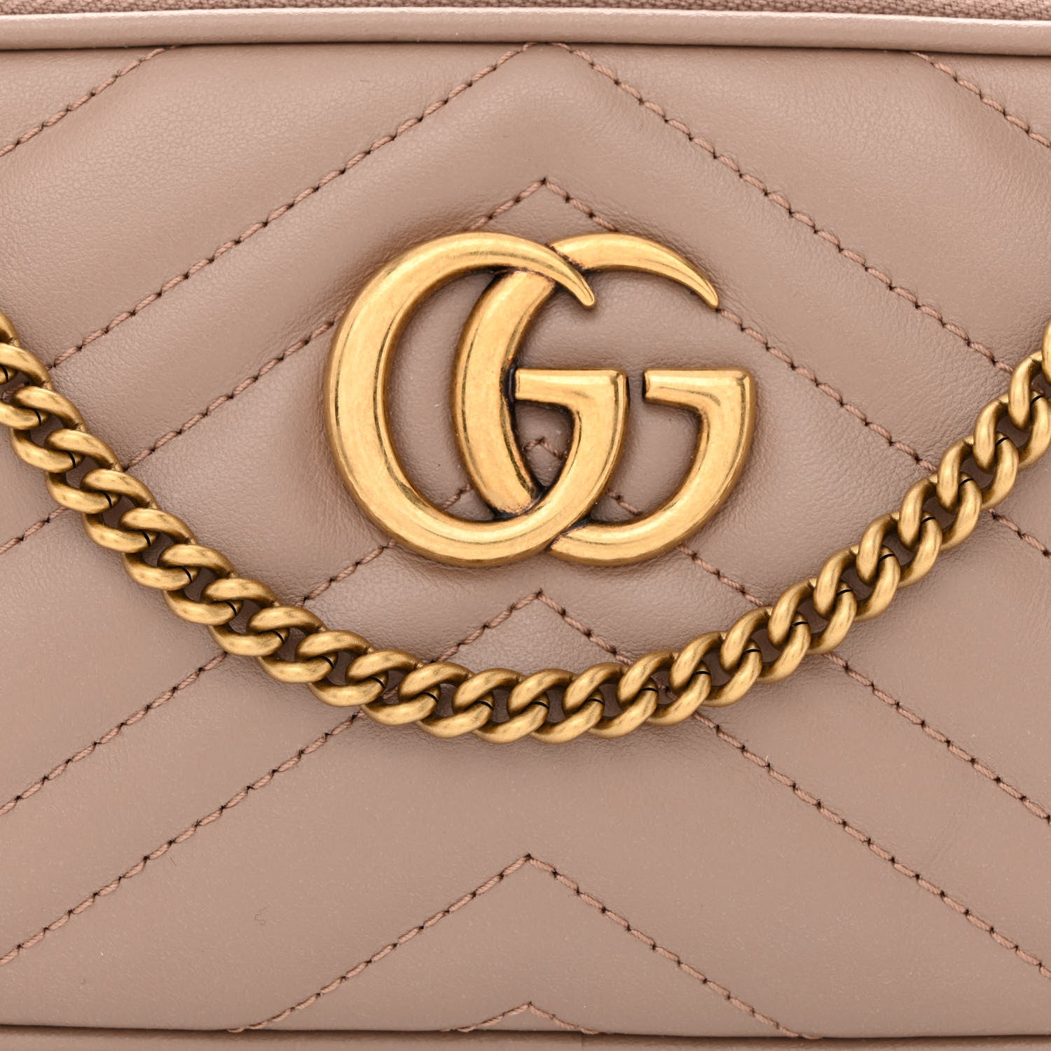 Gucci Calfskin Matelasse Mini GG Marmont Chain Crossbody Bag Porcelain Rose 8 of 11