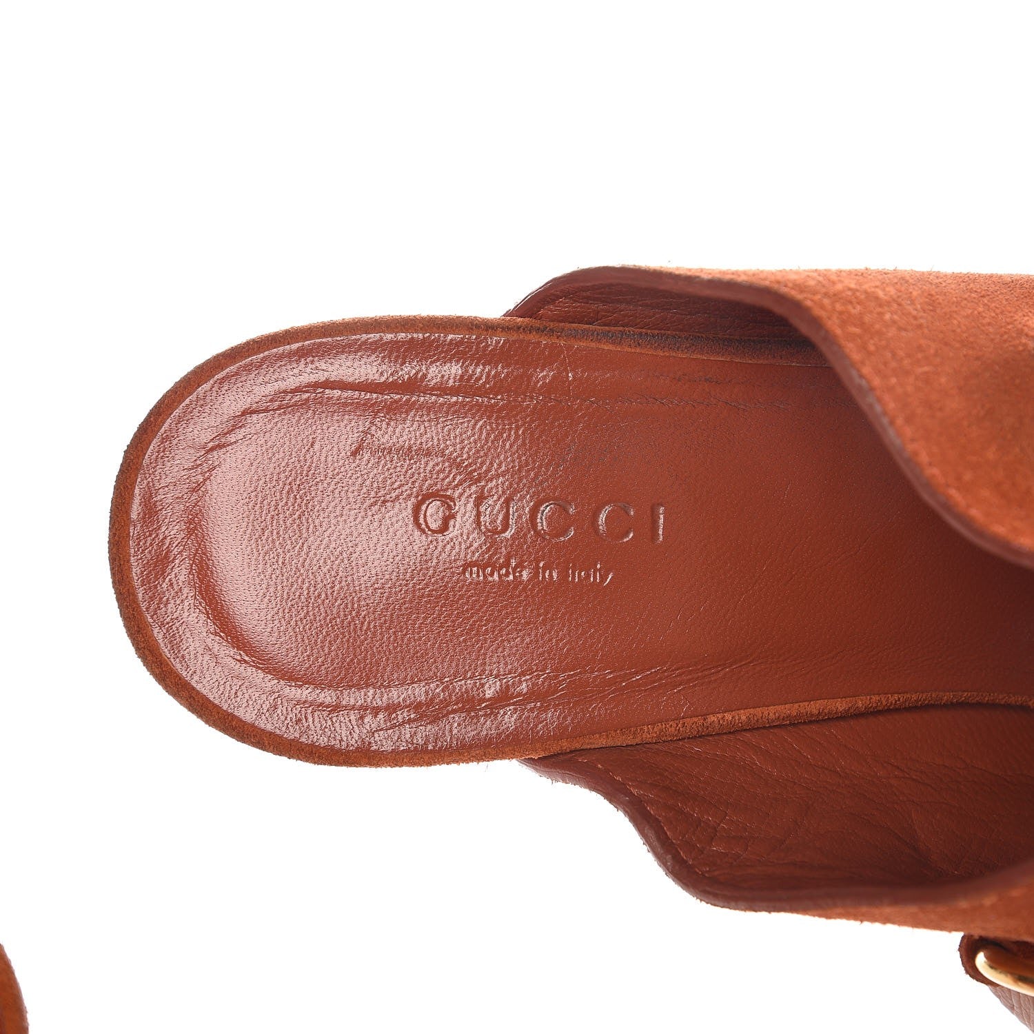 Gucci Suede Horsebit Clog Slide Sandals 38 Orange 18 of 18