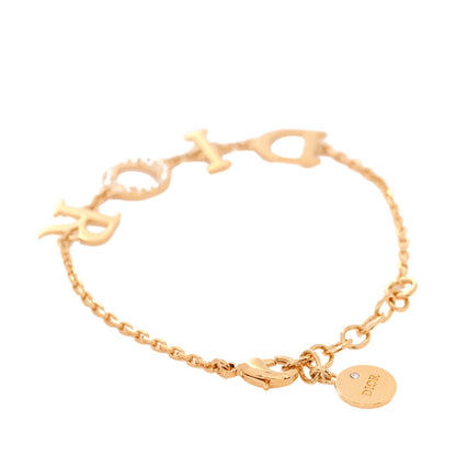 Christian Dior Metal Crystal Letters Bracelet  Gold 3 of 4