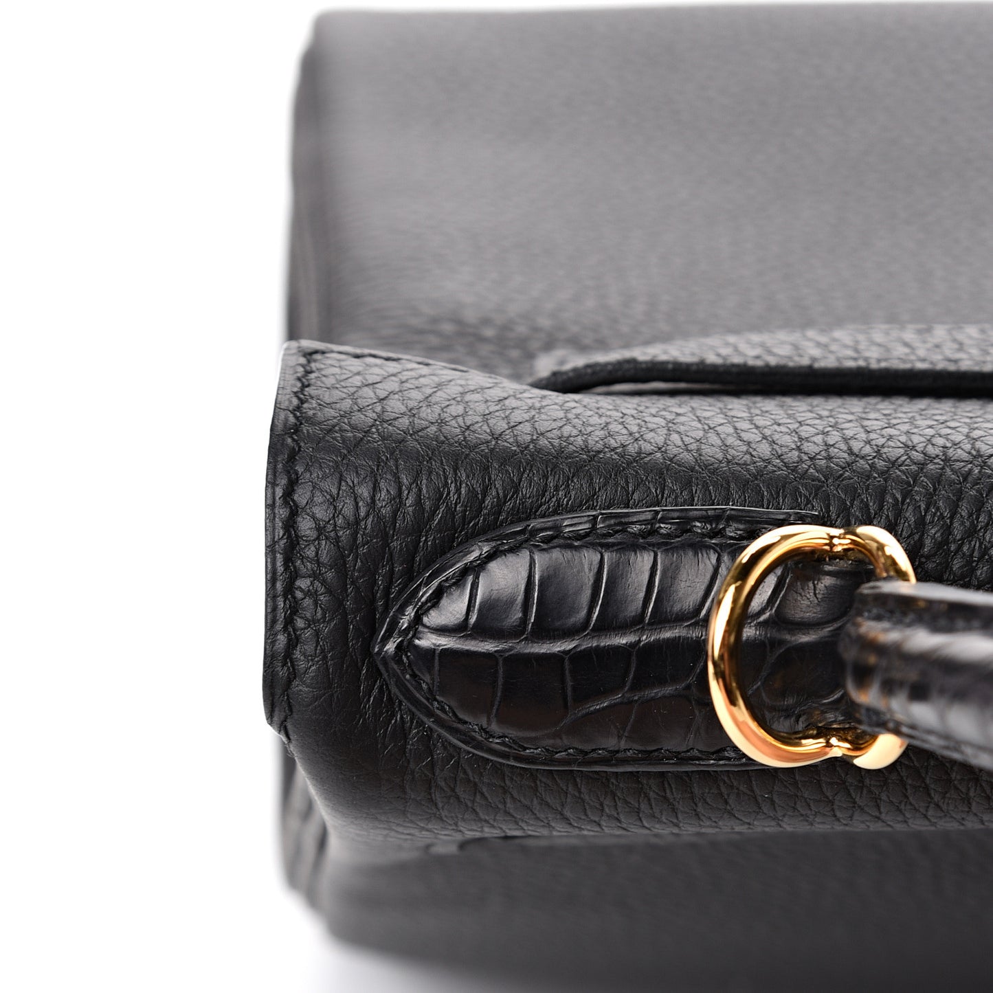 Togo Matte Alligator Kelly Retourne Touch 28 Black