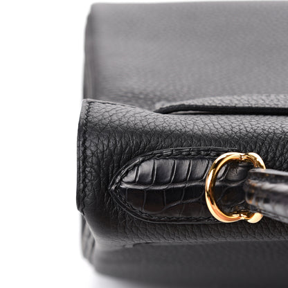 Hermes Togo Matte Alligator Kelly Retourne Touch 28 Black 9 of 38