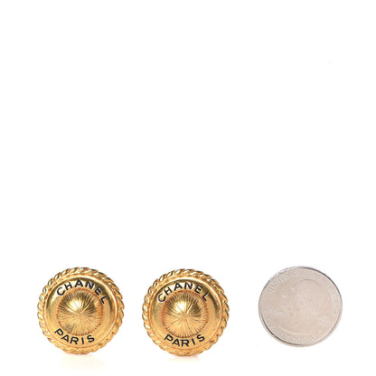Chanel Button Clip On Earrings Gold 2 of 5