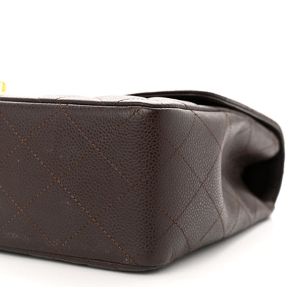 Chanel Caviar Quilted Jumbo Single Flap Dark Brown 10 of 11
