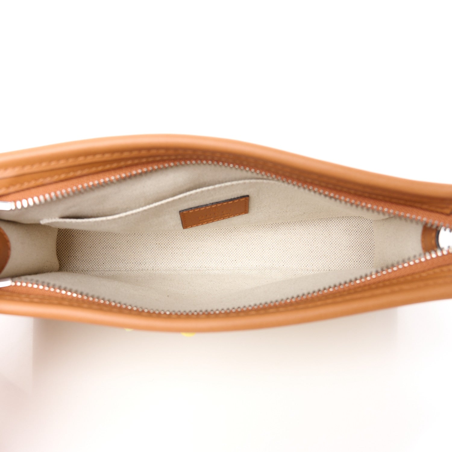 Gucci Straw Effect Raffia Calfskin Logo Wristlet Pouch Brown Multicolor 5 of 9