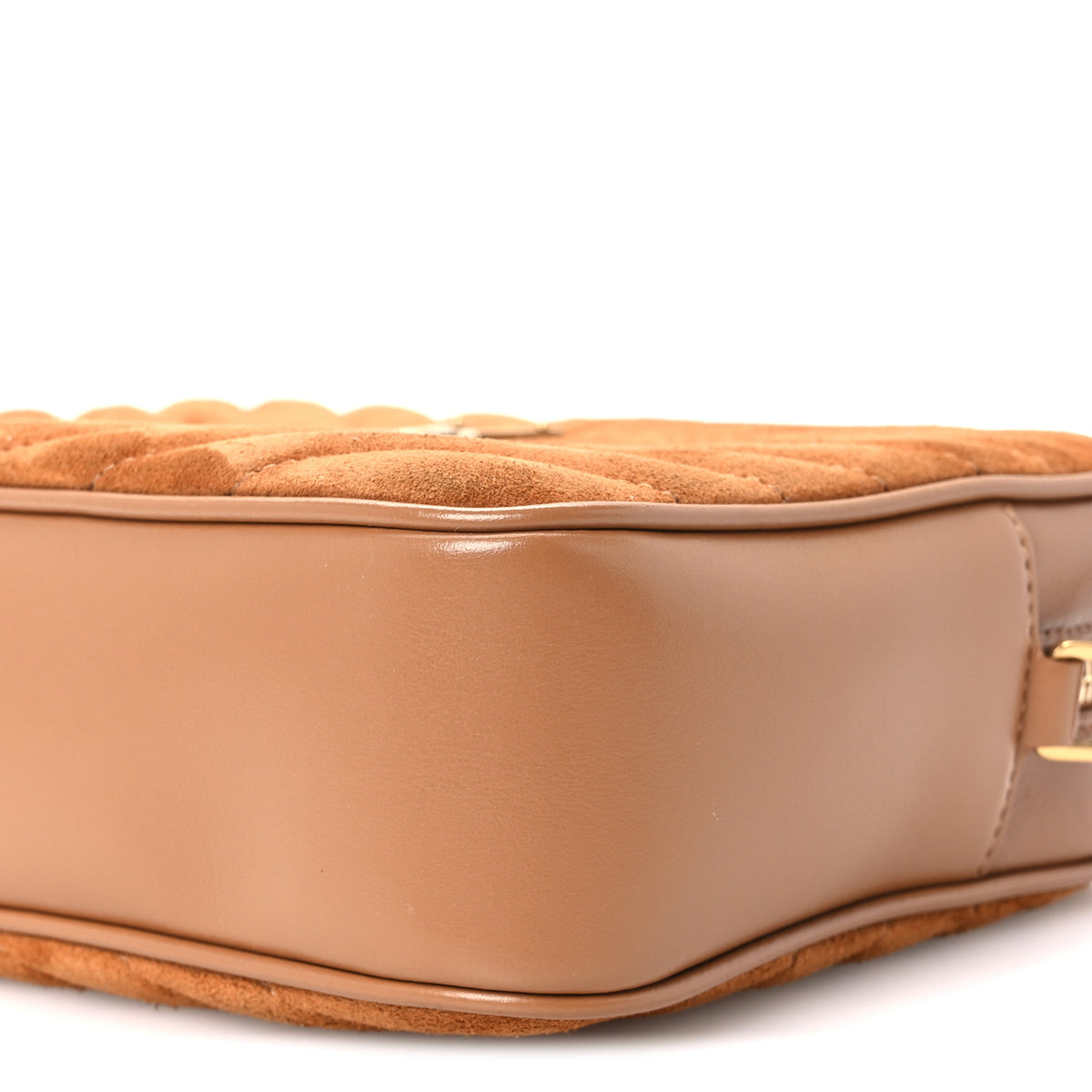 Suede Matelasse Monogram Lou Camera Bag Cinnamon
