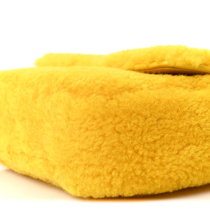 Celine Fluffy Shearling Triomphe Claude Chain Shoulder Bag Yellow 11 of 11