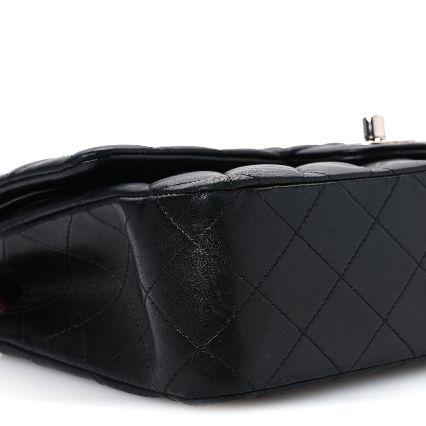 Lambskin Quilted Medium Double Flap Black Black