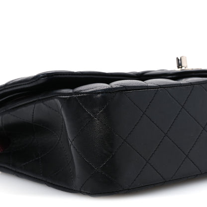 Chanel Lambskin Quilted Medium Double Flap Black Black 9 of 11