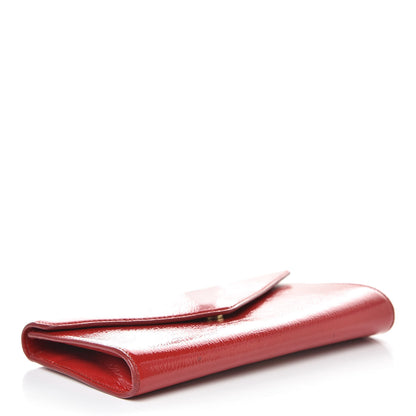 Saint Laurent Patent Y-Mail Clutch Red 4 of 8