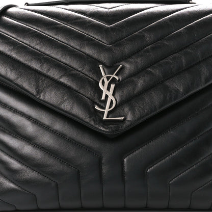Saint Laurent Calfskin Y Quilted Monogram Large Loulou Chain Satchel Black 9 of 11