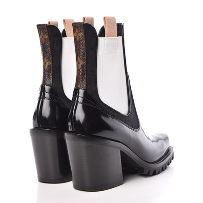Louis Vuitton Patent Monogram Limitless Ankle Boots 38 Black 4 of 9