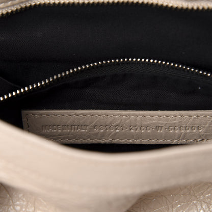 Balenciaga Agneau Classic Silver Hardware S City Logo Strap Light Beige Black 10 of 11