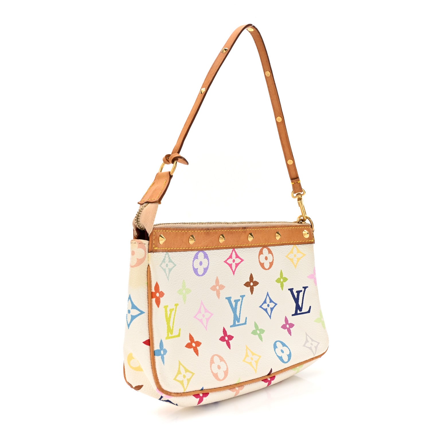 Louis Vuitton Monogram Multicolor Pochette Accessories White 3 of 15