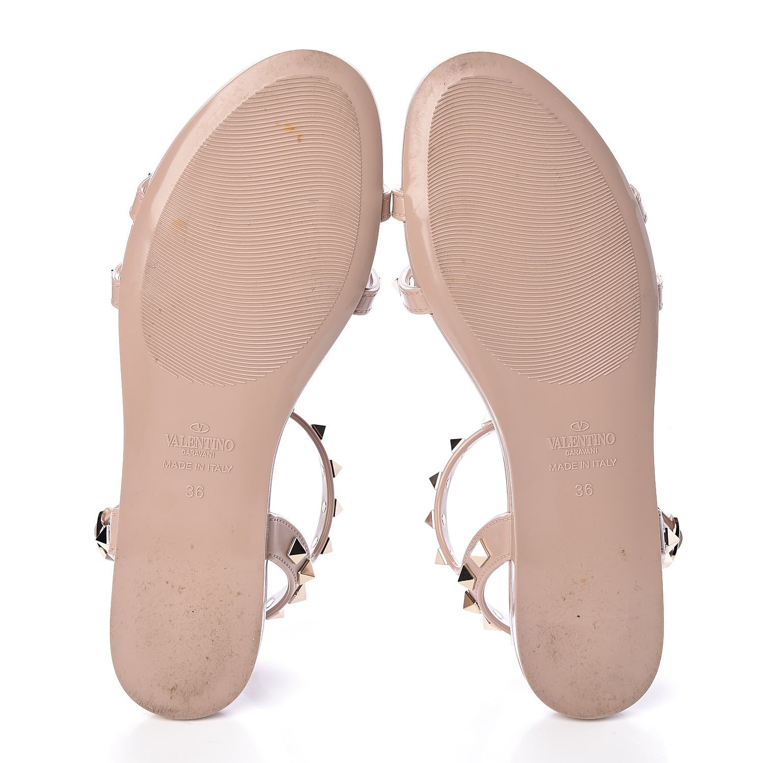 Valentino Garavani PVC Jelly Rockstud Caged Sandals 36 Poudre 15 of 15