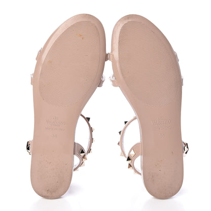 Valentino Garavani PVC Jelly Rockstud Caged Sandals 36 Poudre 15 of 15