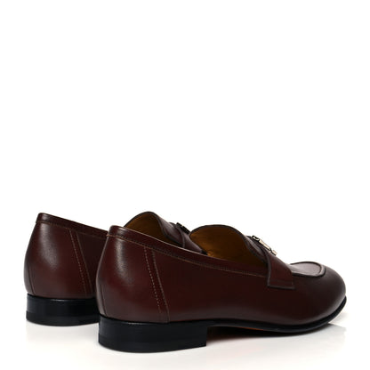 Hermes Goatskin Mens Paris Loafers 41 Marron Acajou 4 of 11
