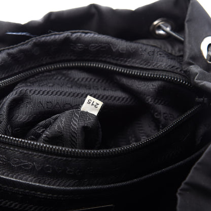 Prada Nylon New Vela Studded Backpack Black White 8 of 9