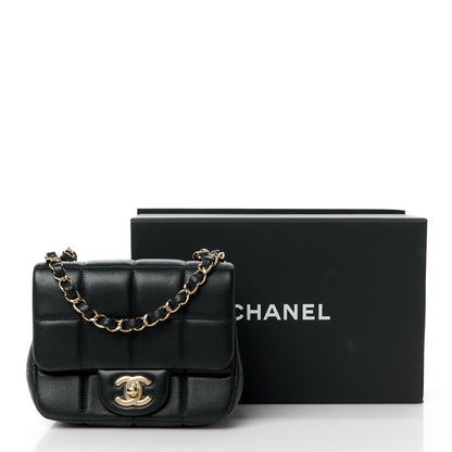 Chanel Lambskin Resin Crystal Square Quilted Mini Monacoco Flap Black 12 of 12
