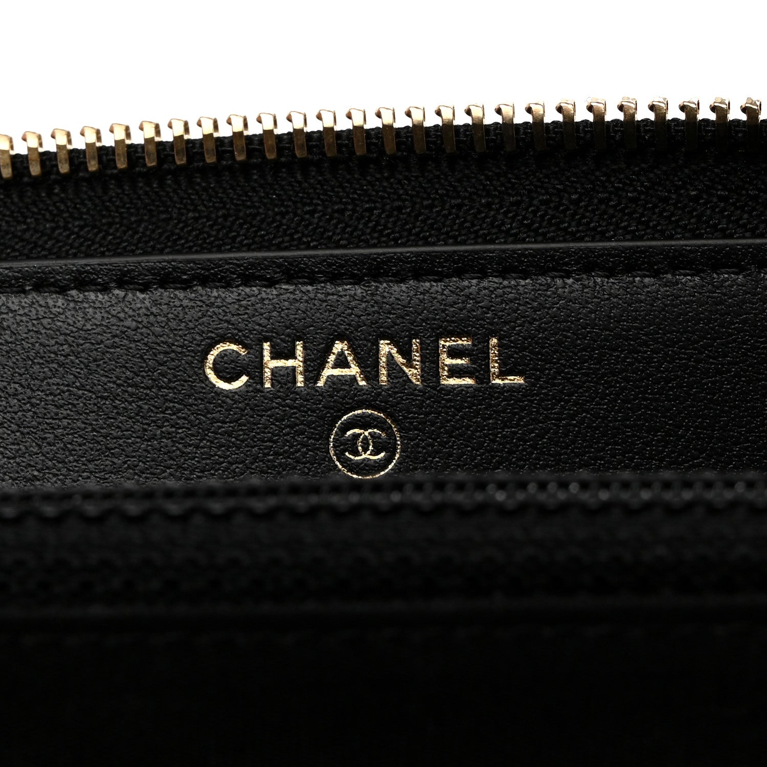 Chanel Caviar Quilted Filigree Zip Around Wallet Beige Black 6 of 8