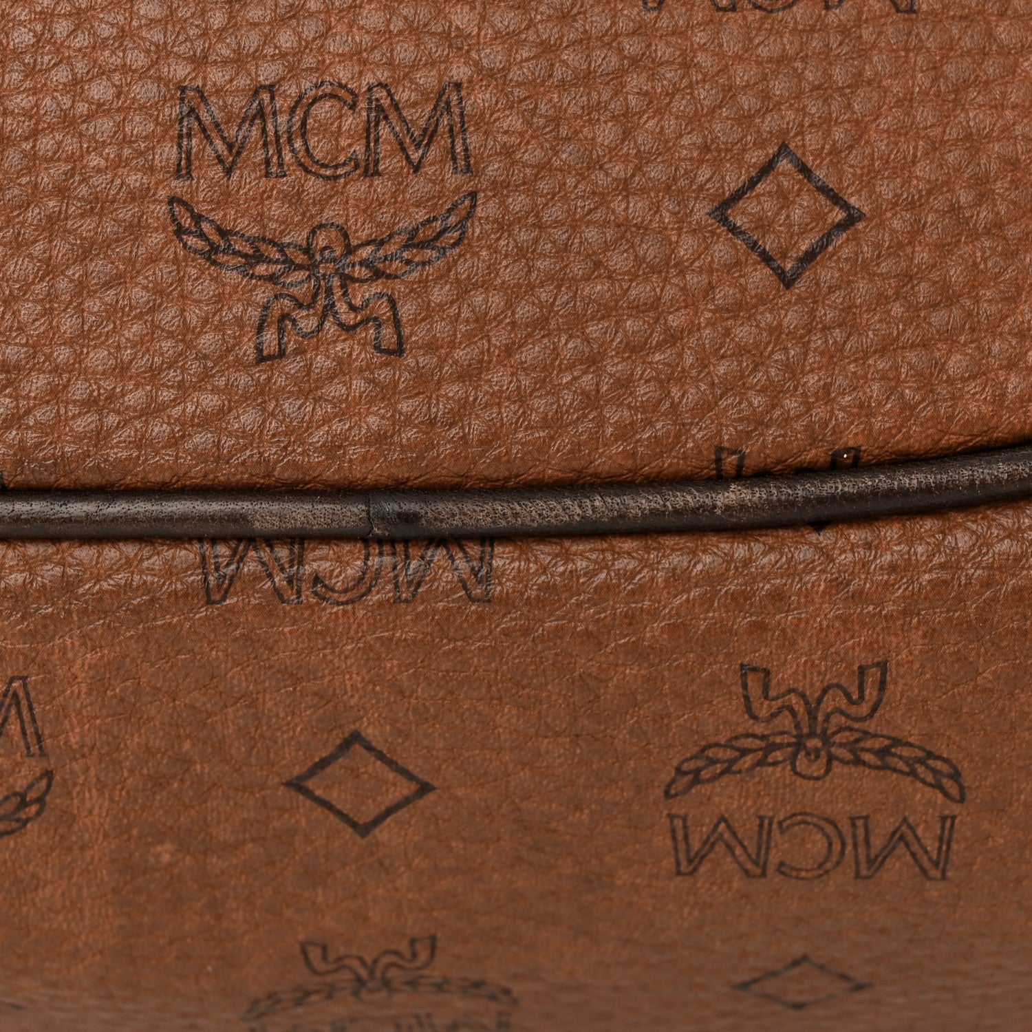 MCM Visetos Drawstring Shopper Cognac 13 of 21