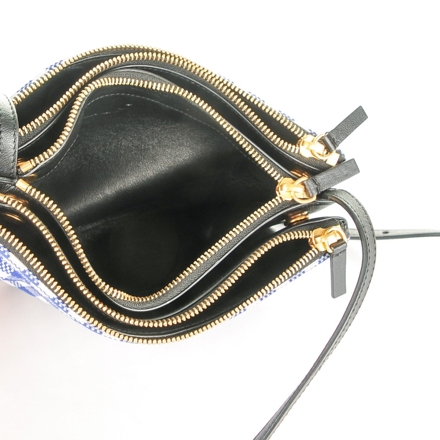 Celine Gingham Lambskin Small Trio Crossbody Bag Cobalt 6 of 8