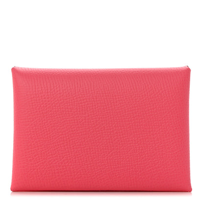 Hermes Epsom Calvi Duo Card Case Rose Azalee 1 of 7