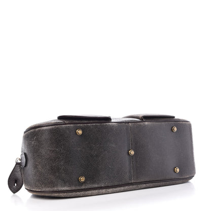 Christian Dior Distressed Calfskin Saddle Bowler Brown 4 of 11
