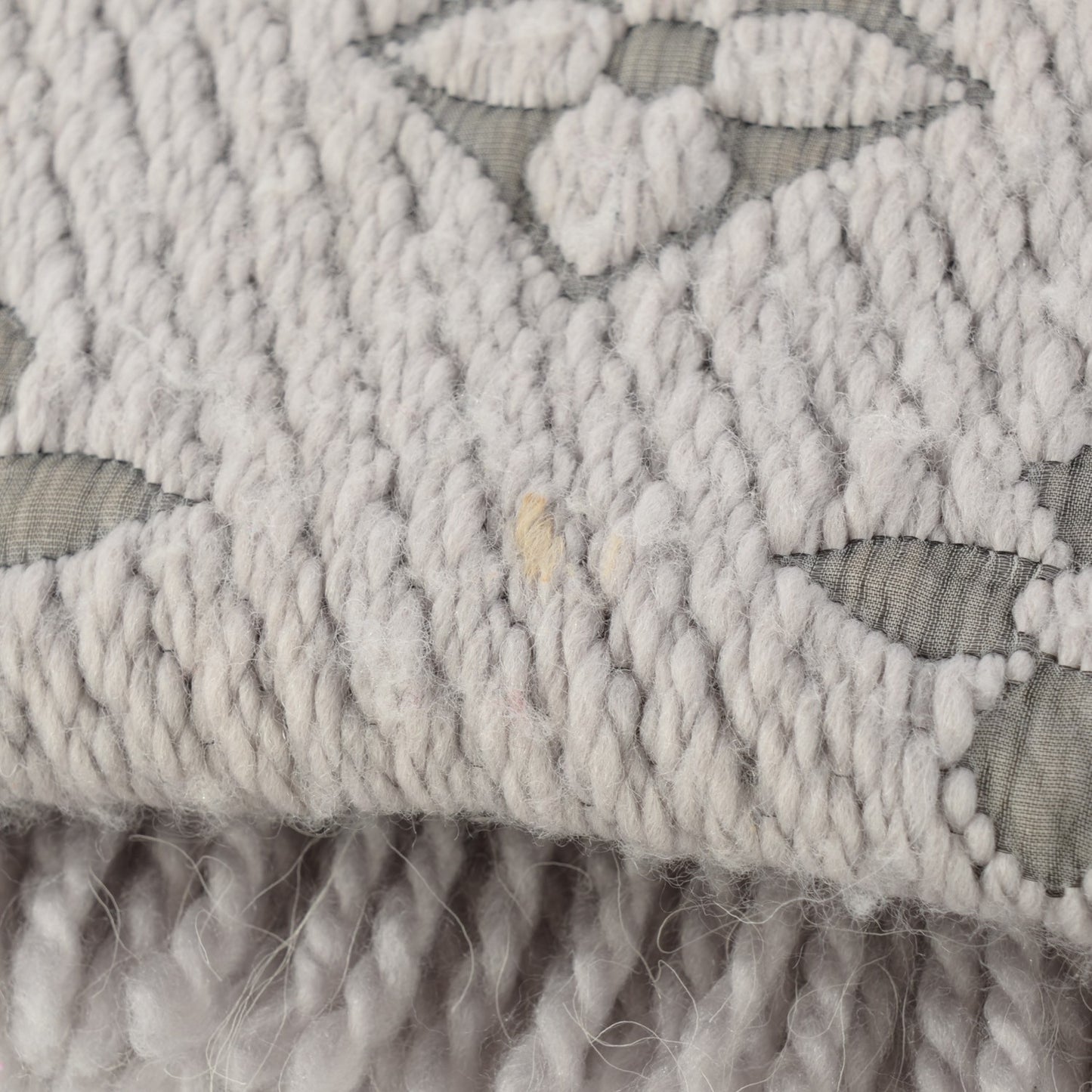 Wool Silk Logomania Scarf Pearl Grey