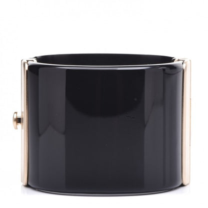 Chanel Resin Crystal Moon CC Wide Cuff Black 3 of 6