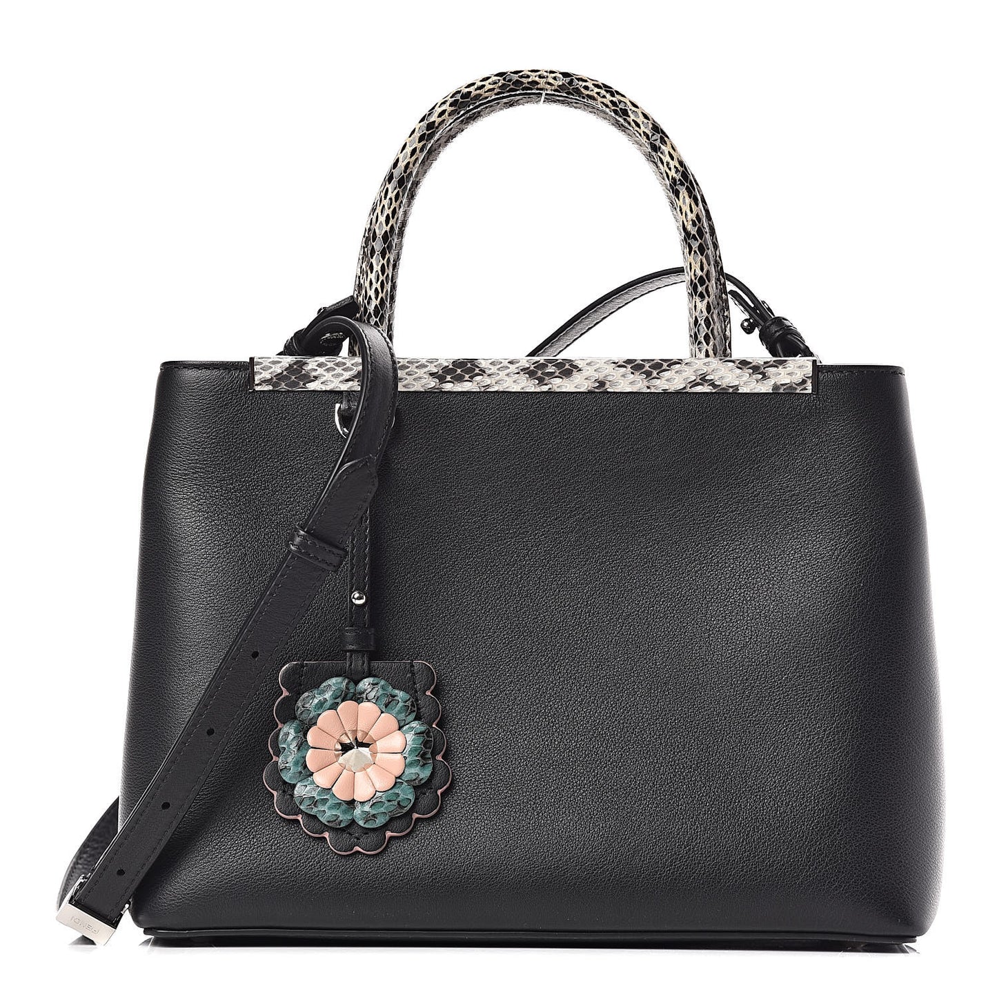 Vitello Dolce Elaphe Petite 2Jours Tote Black
