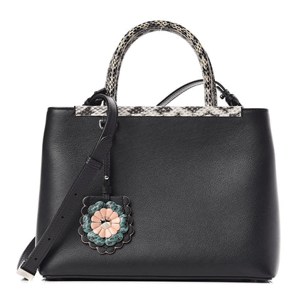 Fendi Vitello Dolce Elaphe Petite 2Jours Tote Black 1 of 10