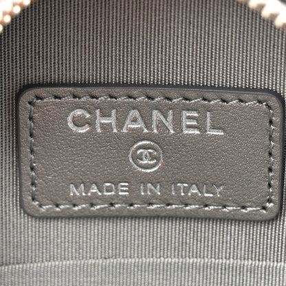 Chanel Goatskin Camellia Quilted Round Clutch With Chain Grey 6 of 12