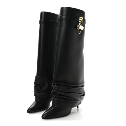 Givenchy Lambskin Shark Lock Stiletto High Boots 41 Black 4 of 8