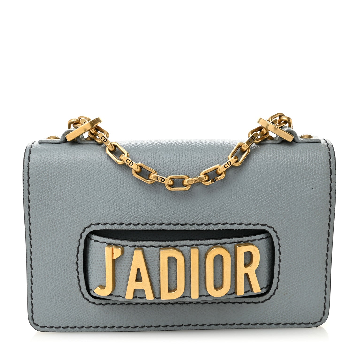 Christian Dior Grained Calfskin Mini J'Adior Chain Flap Bag Sky Blue 1 of 10