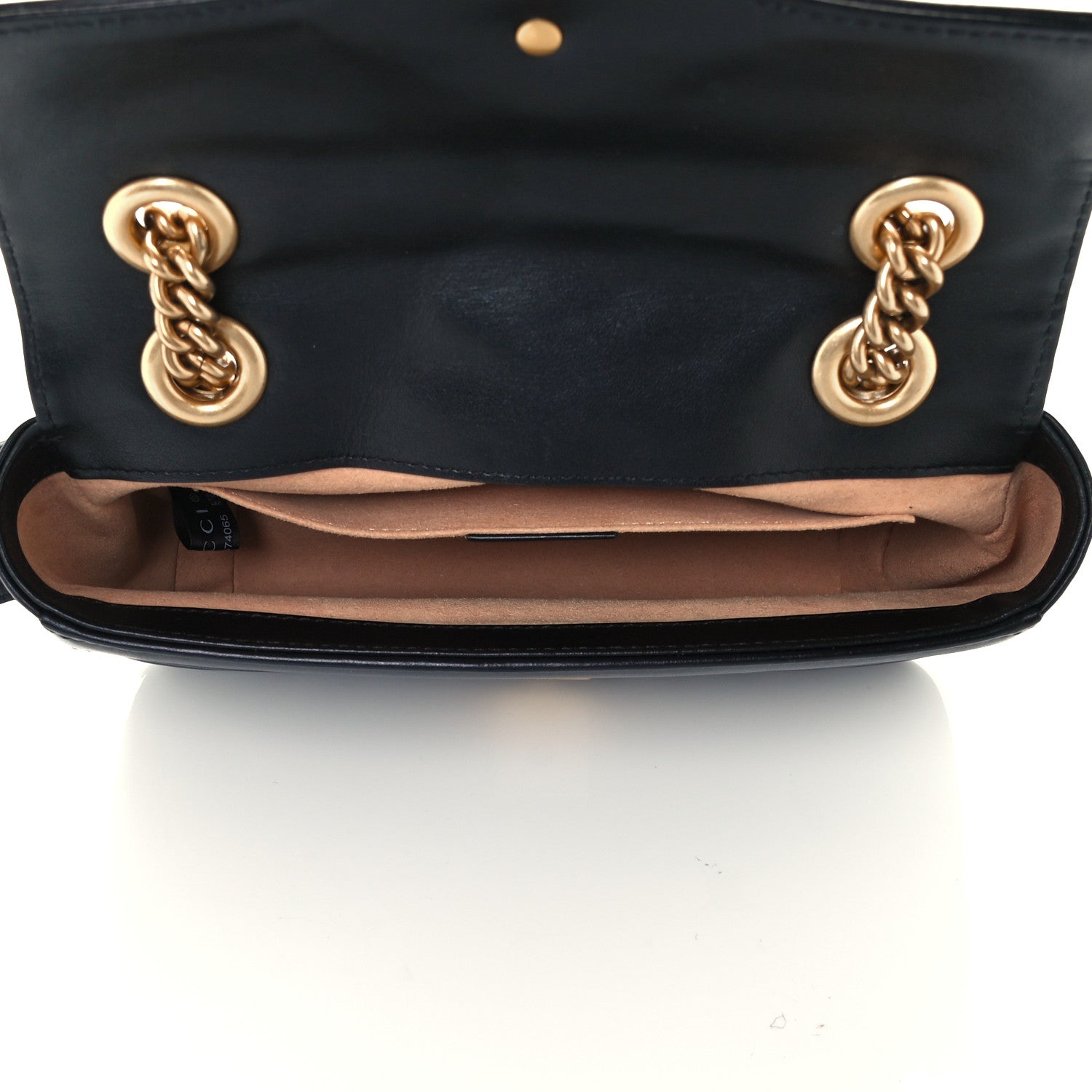 Gucci Calfskin Matelasse Mini GG Marmont Shoulder Bag Black 4 of 10