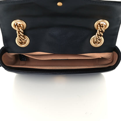 Gucci Calfskin Matelasse Mini GG Marmont Shoulder Bag Black 4 of 10