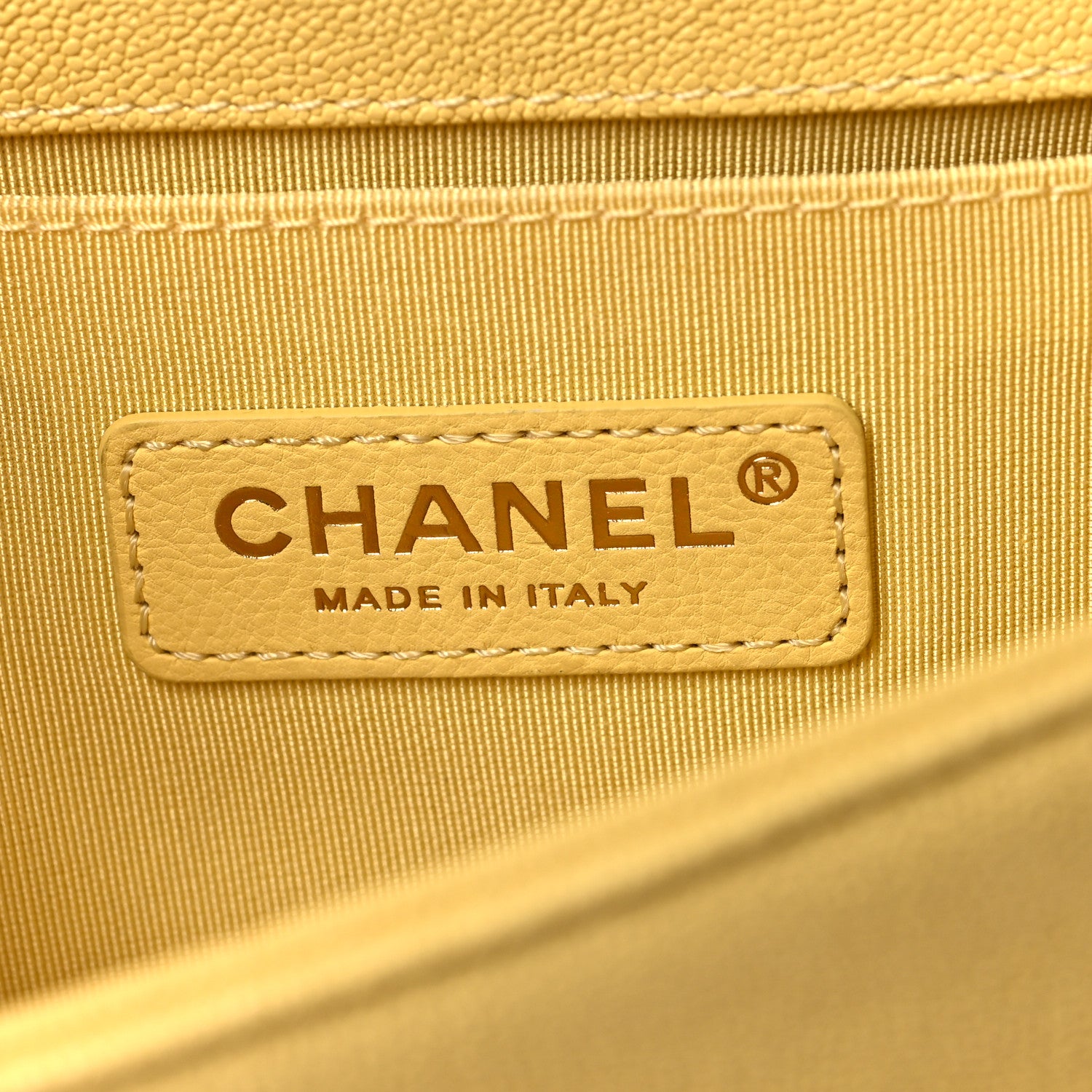 Chanel Caviar Chevron Quilted Small Boy Flap Yellow 6 of 10