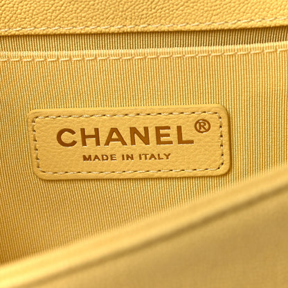 Chanel Caviar Chevron Quilted Small Boy Flap Yellow 6 of 10