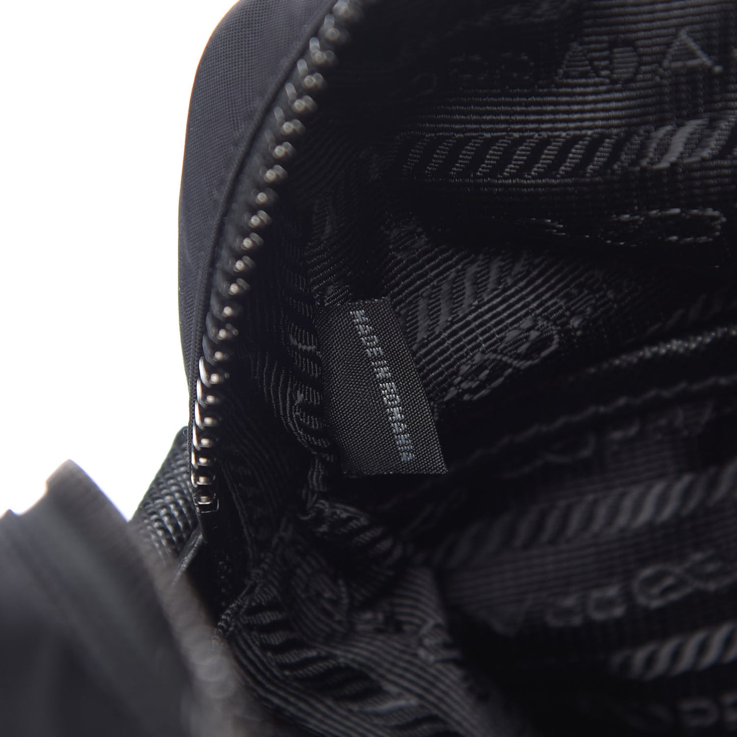 Tessuto Nylon Saffiano Pocket Messenger Shoulder Bag Black