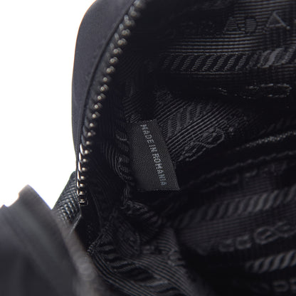 Prada Tessuto Nylon Saffiano Pocket Messenger Shoulder Bag Black 7 of 9