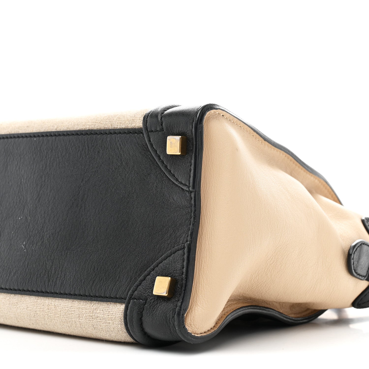 Celine Canvas Smooth Calfskin Micro Tri-Color Luggage Natural Black Tan 10 of 13