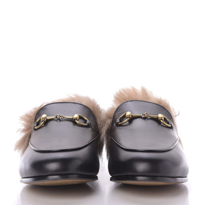 Gucci Malaga Kid Fur Womens Jordaan Loafers 36.5 Black Natural 2 of 11