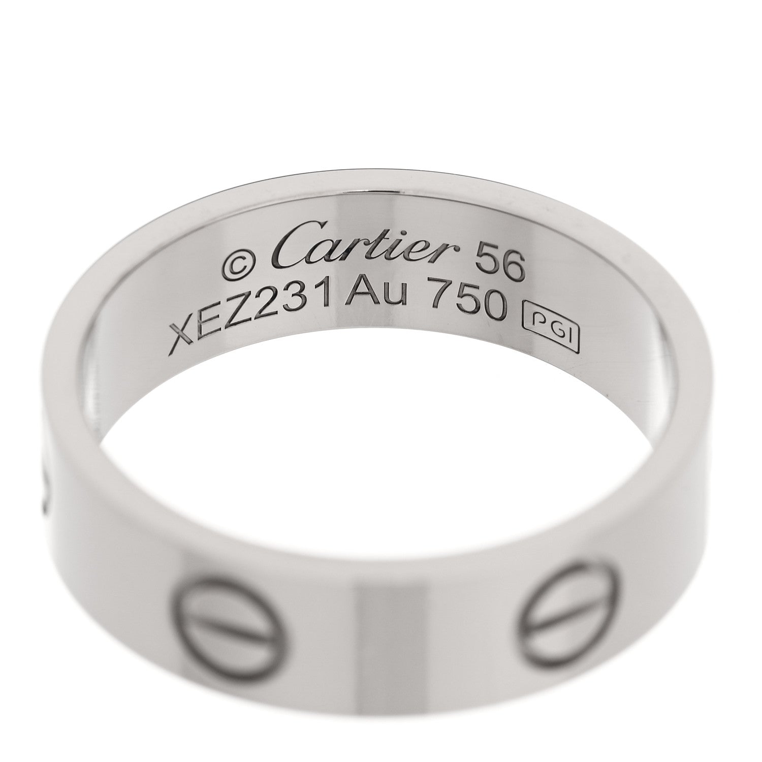 Cartier 18K White Gold 5.5mm LOVE Ring 56 7.75 4 of 4