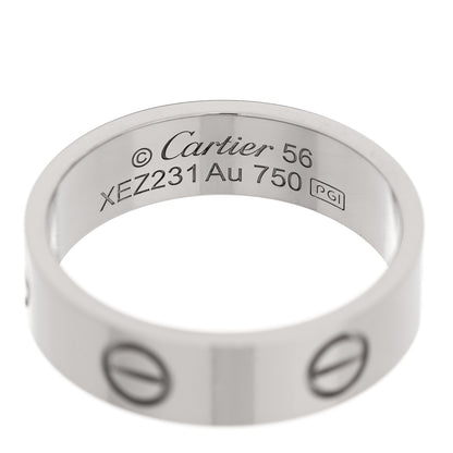 Cartier 18K White Gold 5.5mm LOVE Ring 56 7.75 4 of 4