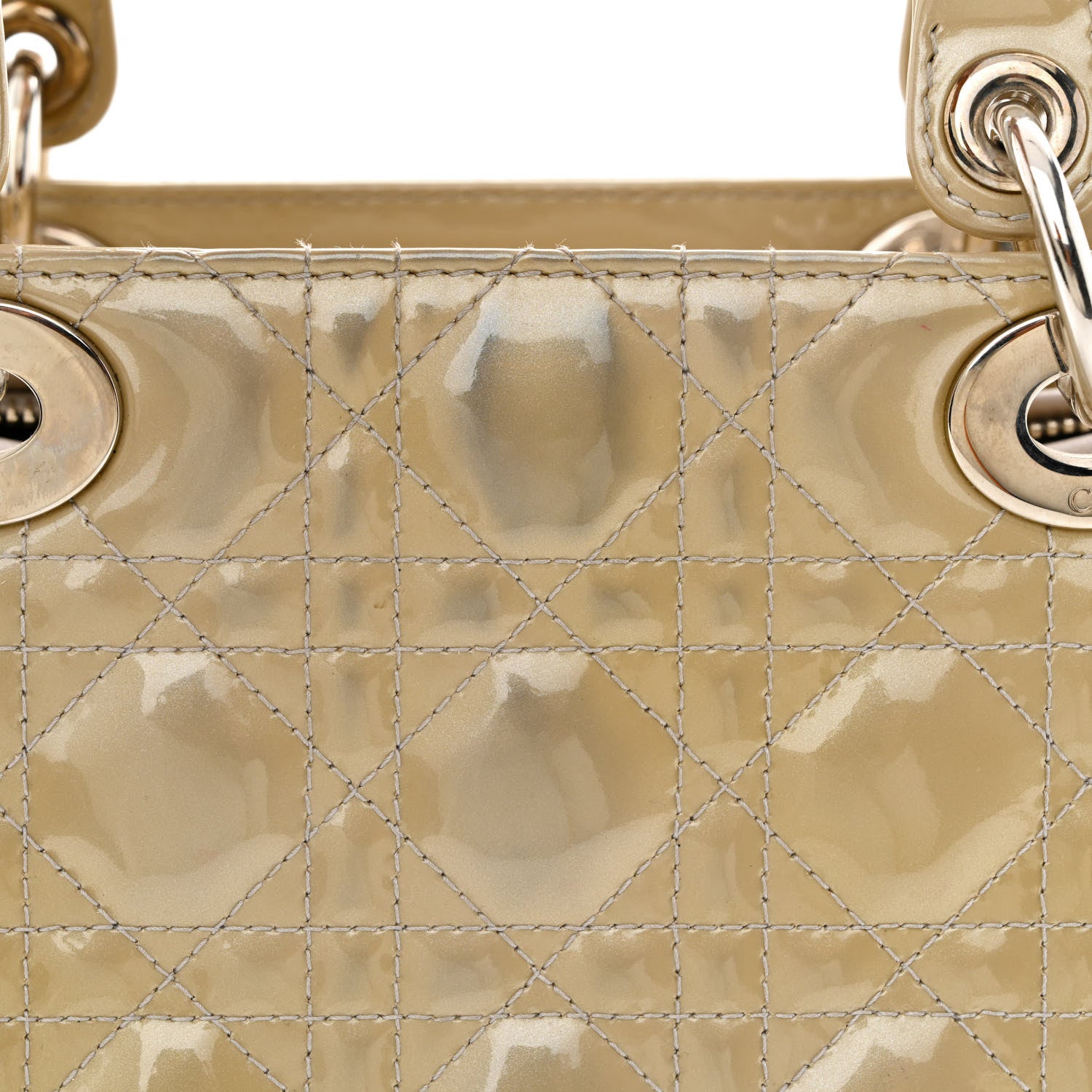 Christian Dior Patent Cannage Medium Lady Dior Beige 11 of 13